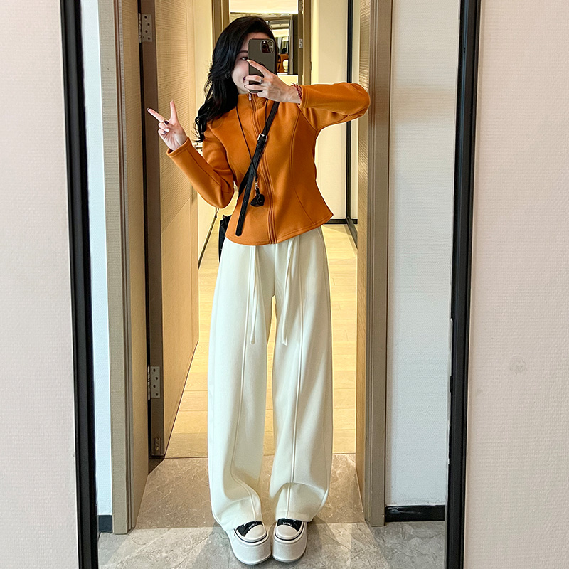 媛媛专属&【原版清仓】美式抽绳弯刀裤女秋季2025新款高腰阔腿裤