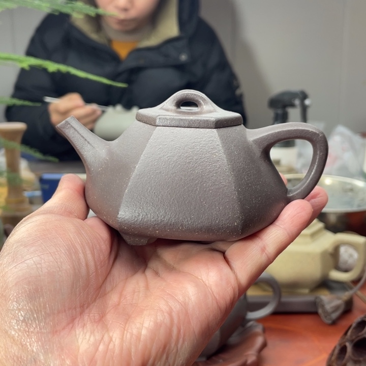 茶壶紫砂原矿无添加手磨料紫泥六方子冶