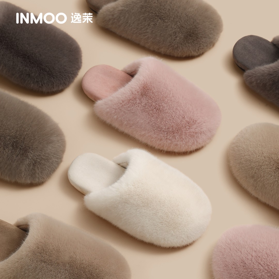 逸茉云绒毛毛拖女士冬季室内家居防滑保暖毛绒棉拖鞋情侣款毛毛鞋