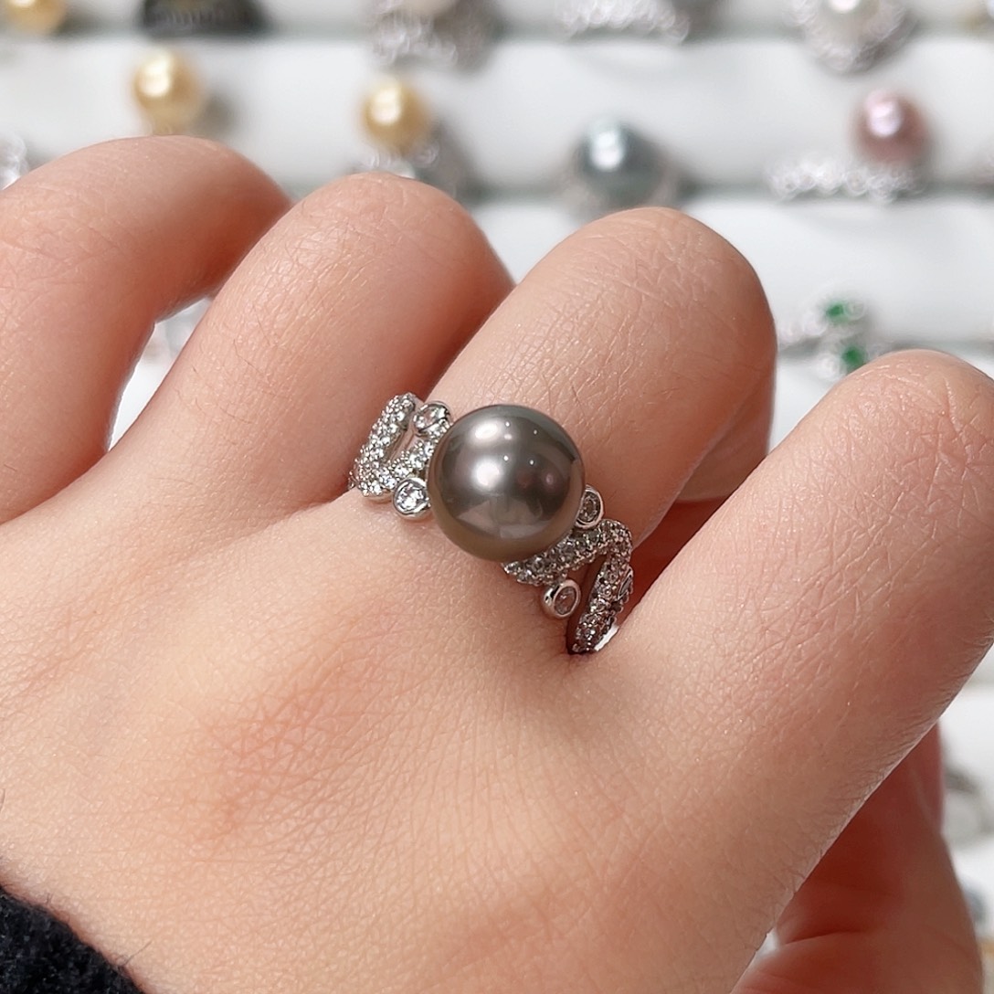 海水珍珠戒指银S925镶嵌