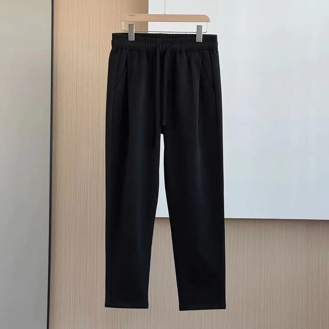 情侣秋冬季新款经典百搭松紧腰长裤男星空尼面料休闲裤宽松锥形裤