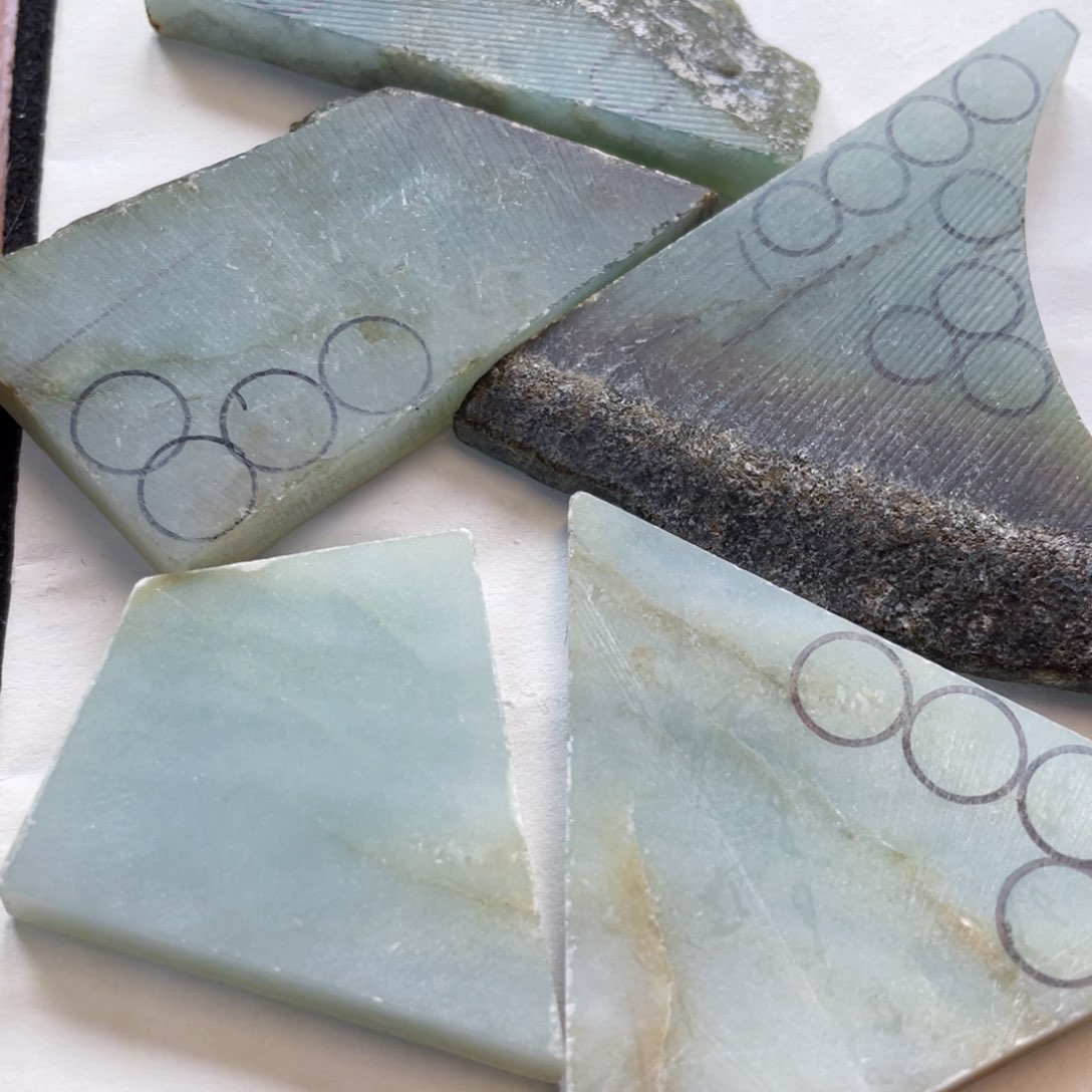 可***~翡翠未镶嵌颈饰拉6珠子材料