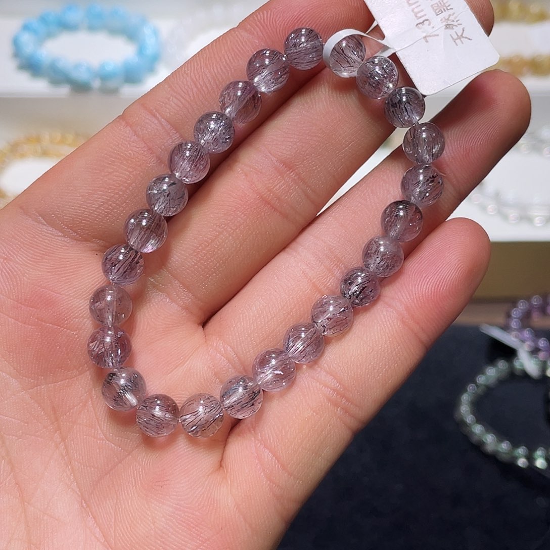 水晶手链未镶嵌黑加仑7.3