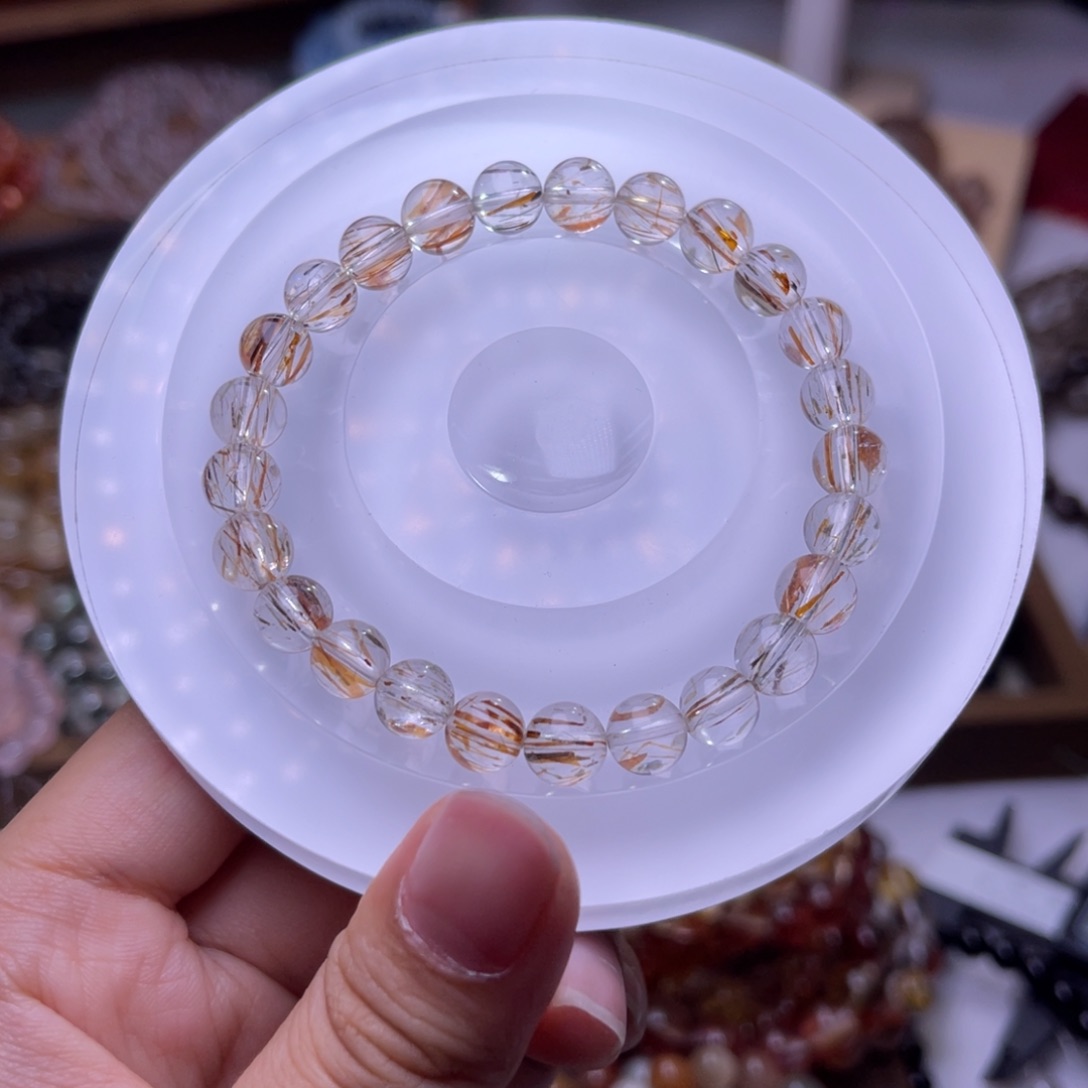 水晶手链未镶嵌黑金超