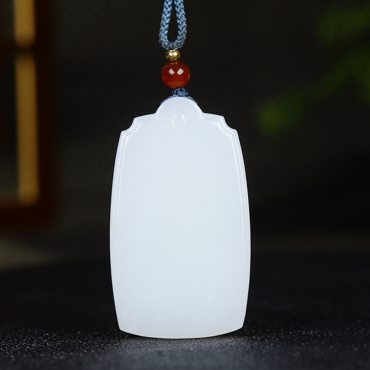 123177和田玉白玉平安牌挂件