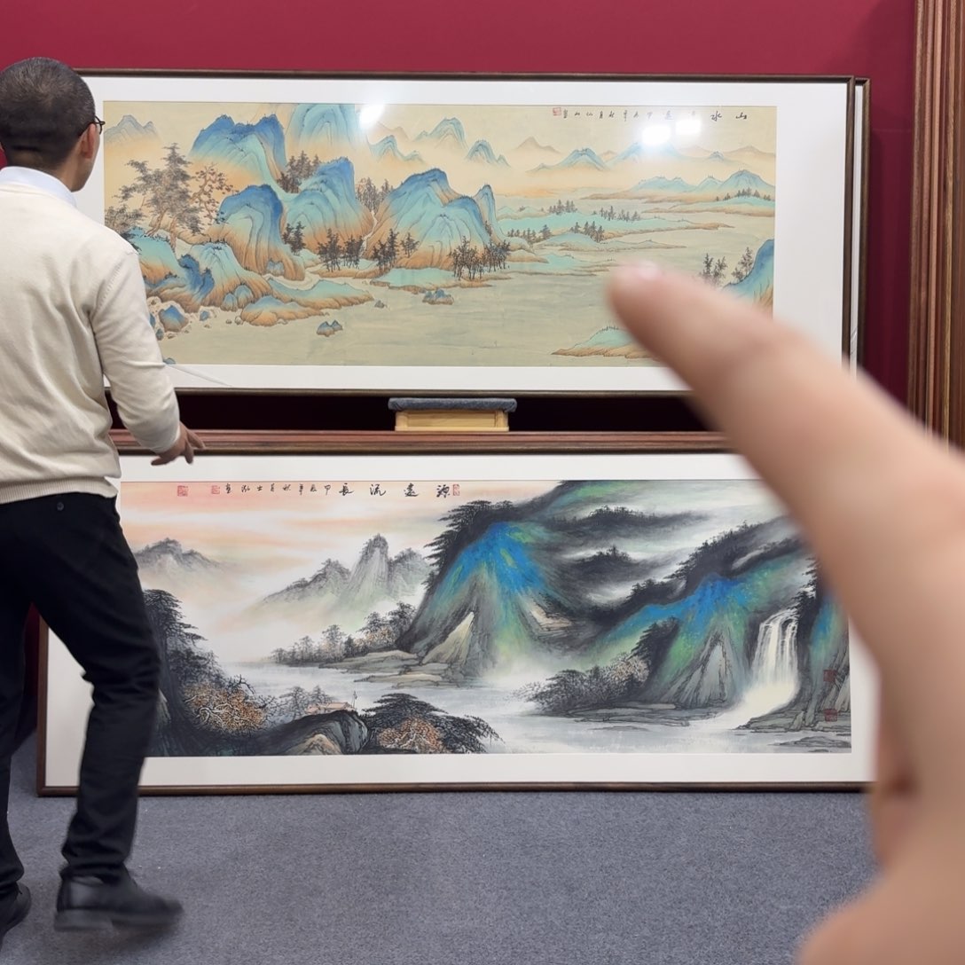 国画弄*来带框绘画作品