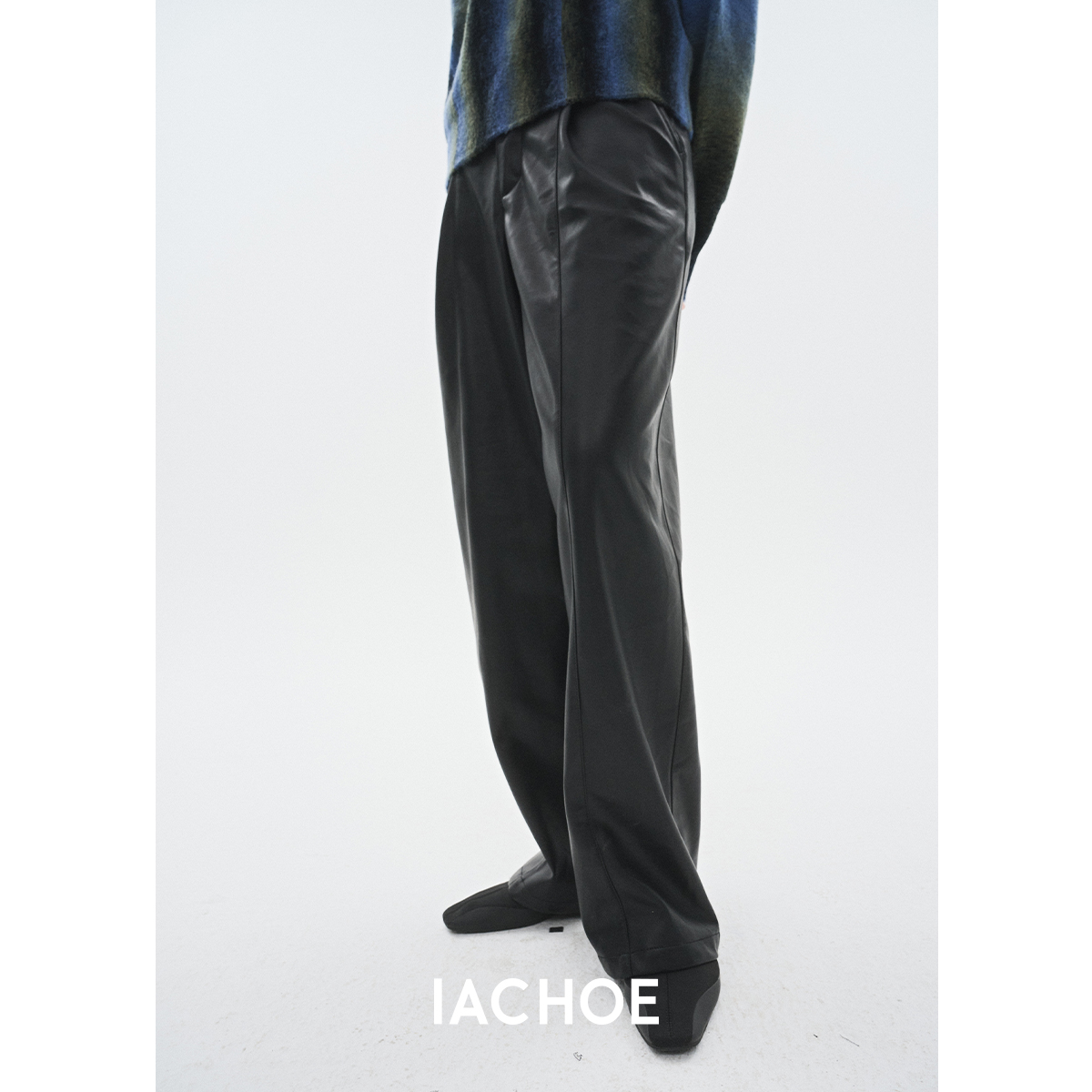 IACHOE【皮皮】阔腿环保皮裤休闲裤3561518012