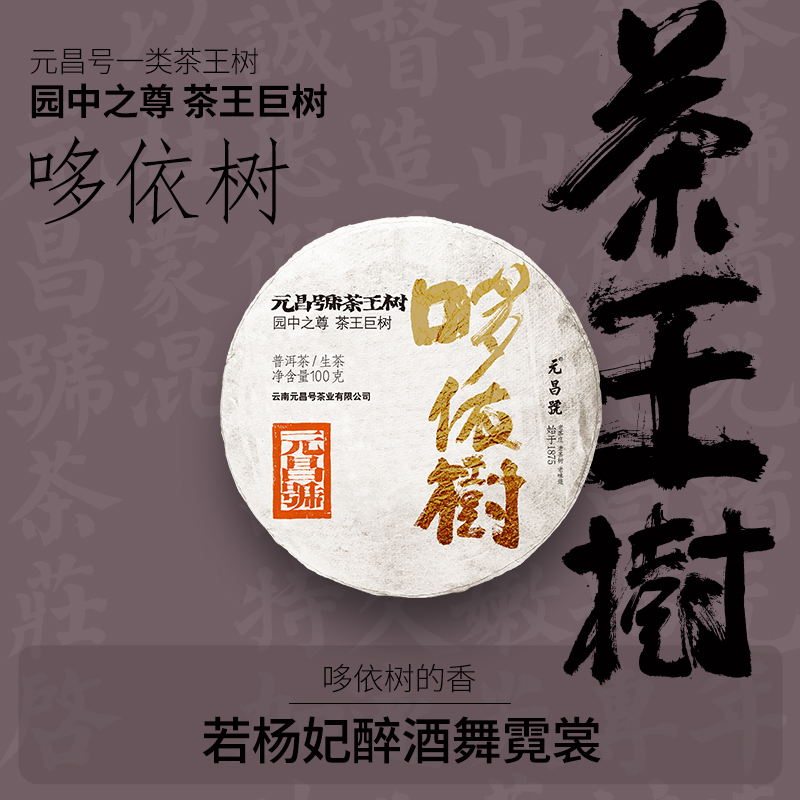 元昌号2025年元昌号茶王树哆依树100g生饼