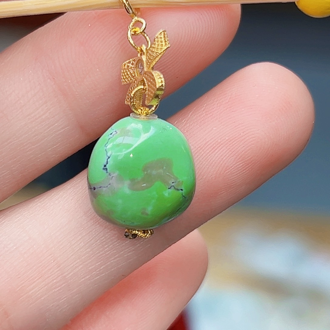 绿松石珠宝奇石18K金镶嵌