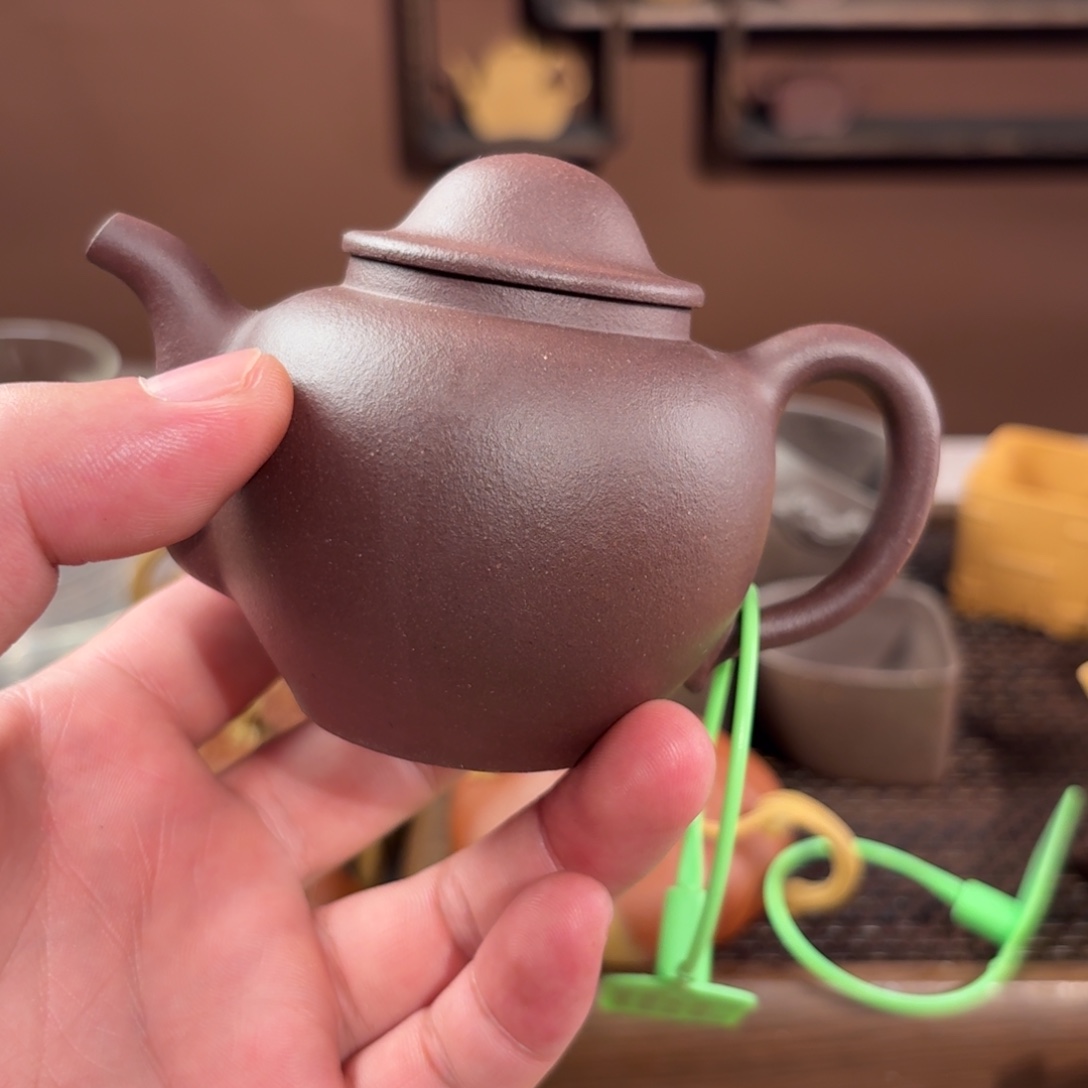 橘***子茶壶紫砂紫茄寒江