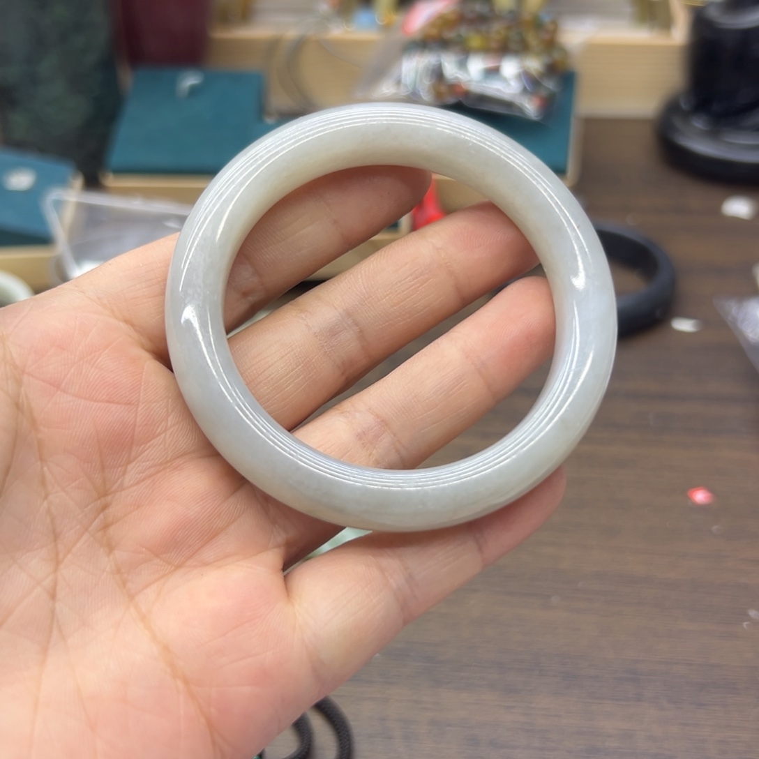 和田玉未镶嵌手镯57圈围790