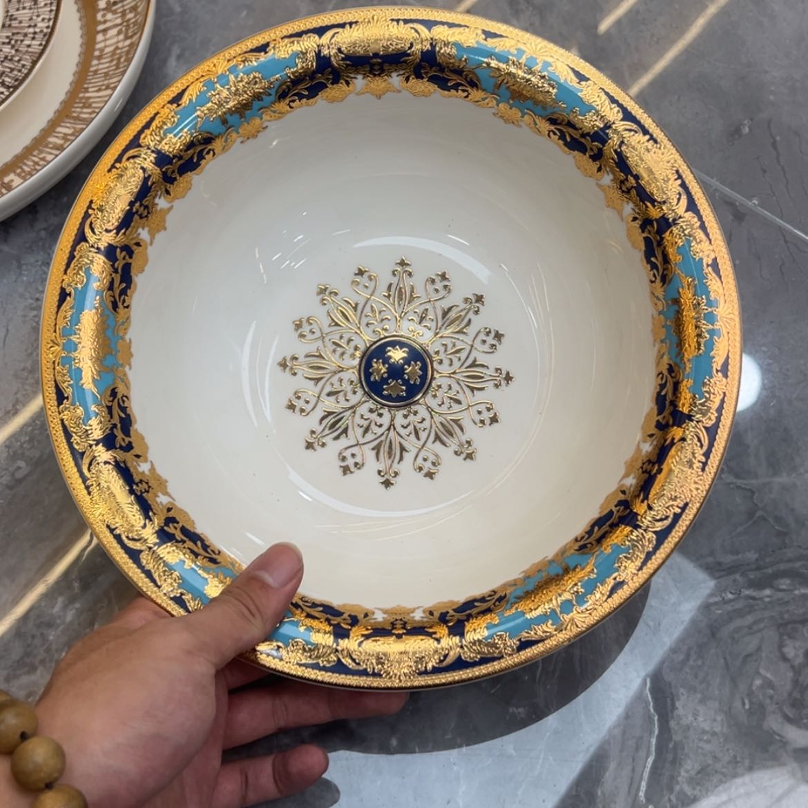 【闪购商品】瓷片带***瑰10.25寸大汤碗两个一单