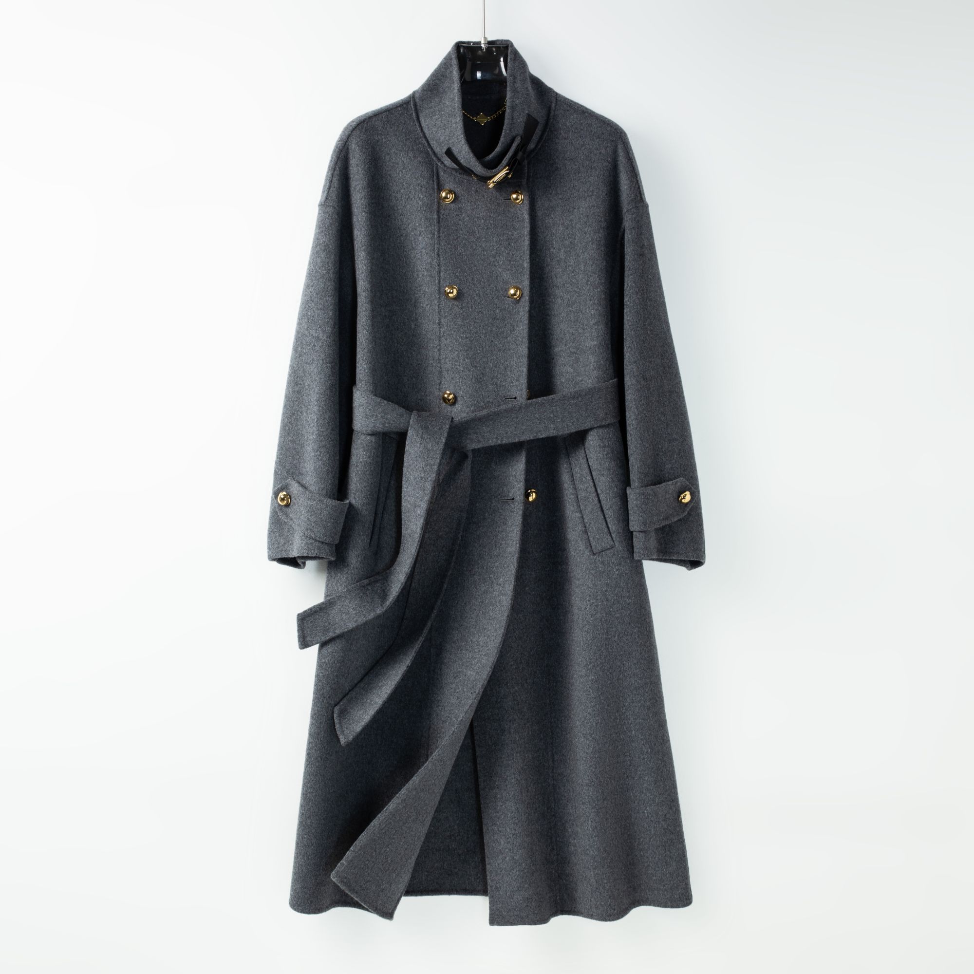 羊绒双面大衣呢大衣毛呢外套时尚秋冬休闲长款加厚-58121