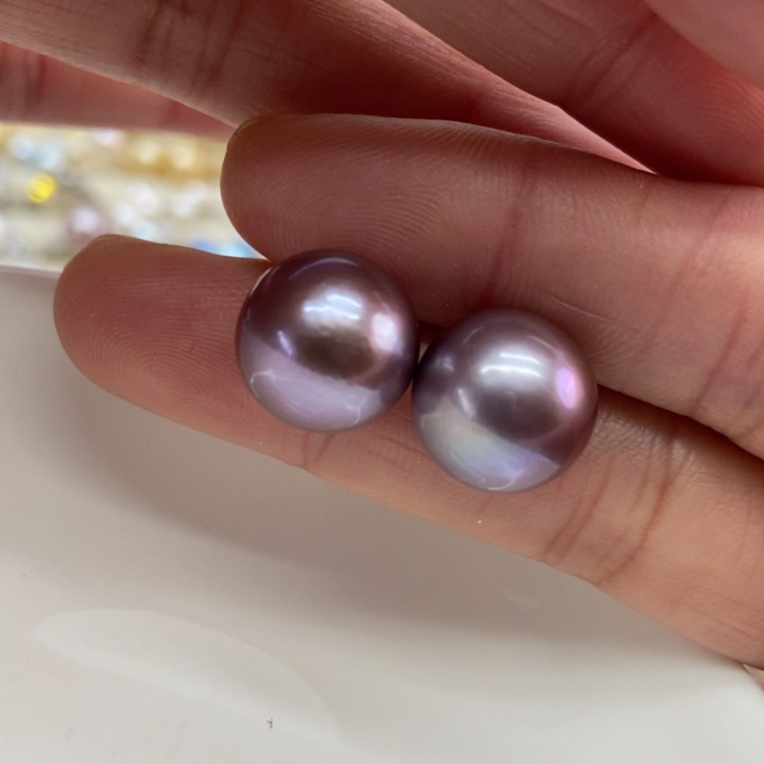 淡水珍珠耳饰银S925镶嵌