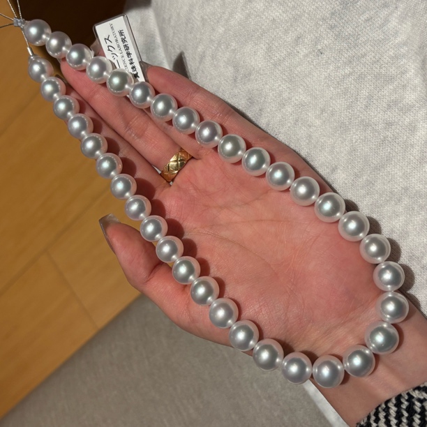 美神降临～真科研凤凰基本无瑕正圆宝石光排珠大11-12.7mm 冷白色