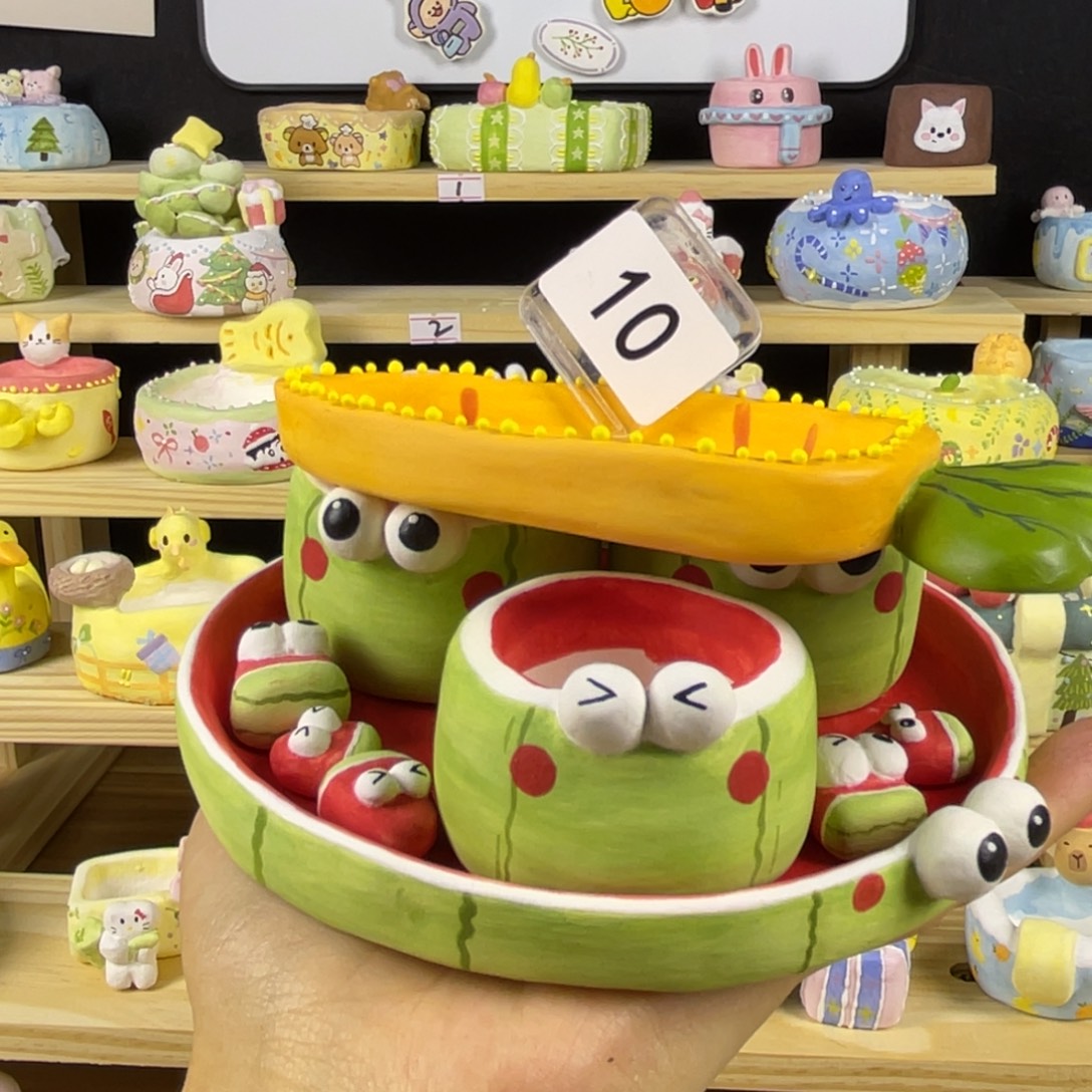 嘎***豆10西瓜盆盘子胡萝卜盘子成品