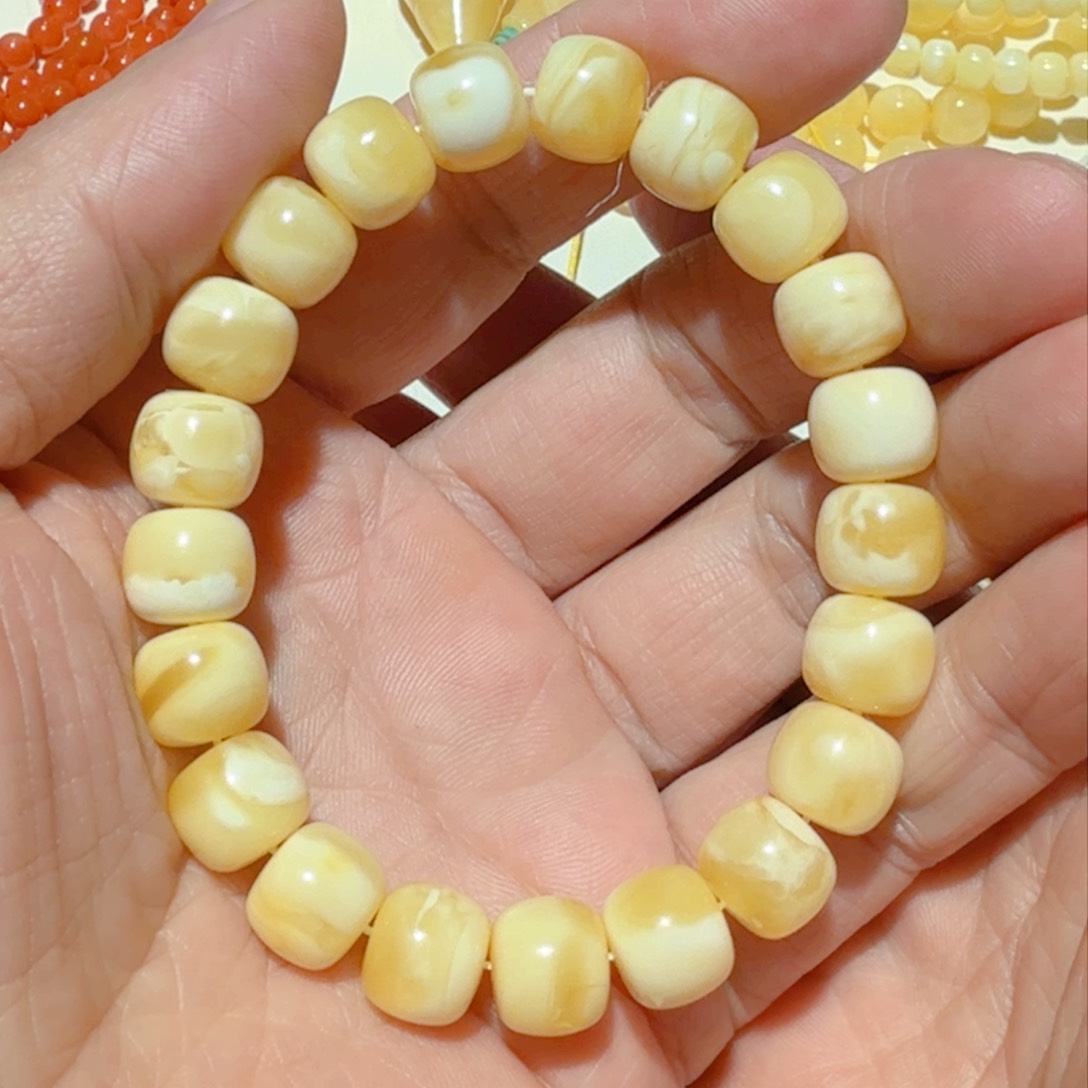 蜜蜡手串未镶嵌琥珀蜜蜡手串10.6mm