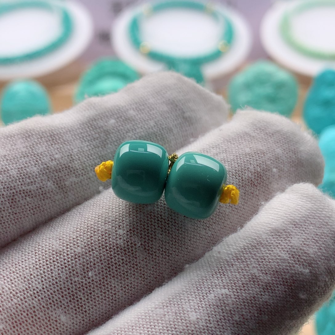 绿松石对珠未镶嵌