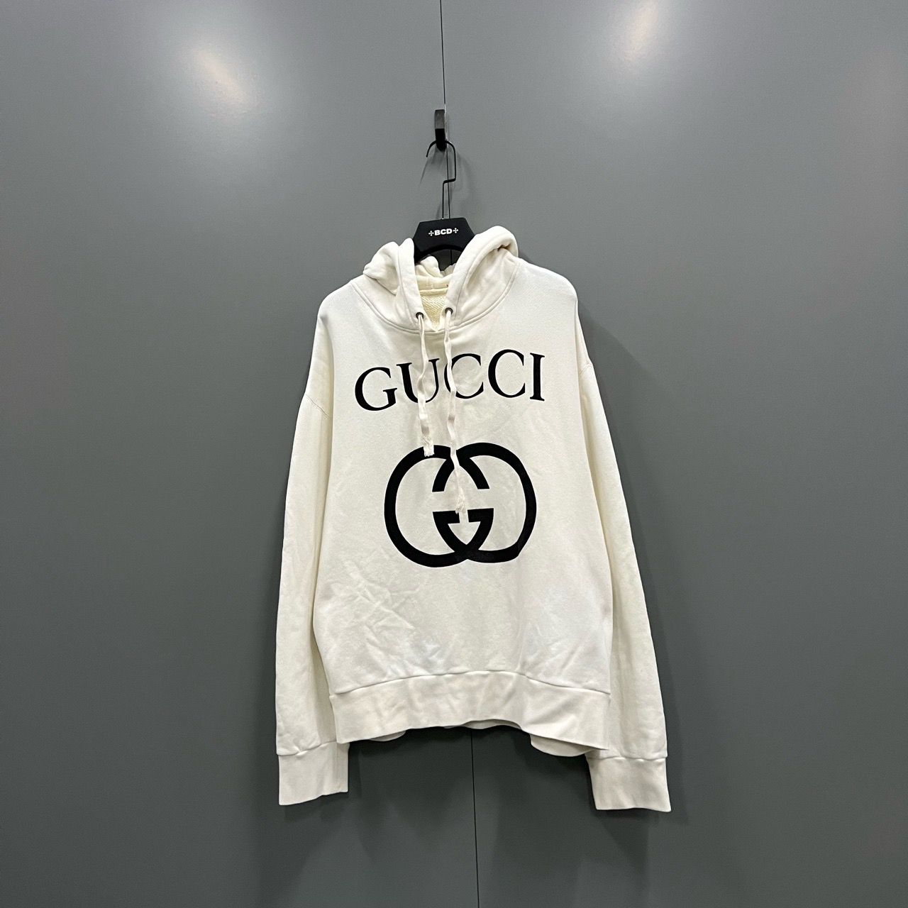 （bb）115 GUCCI 米色GG印花帽衫 XL码/95新/8511/008700 无领标
