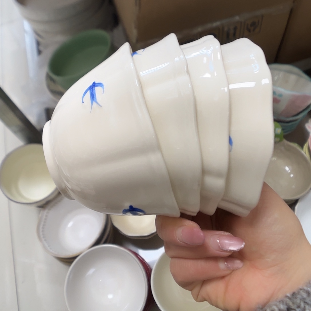 瓷片瑕疵特价陶瓷米饭碗