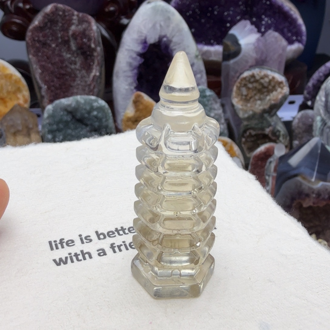 摆件紫晶未镶嵌文昌塔