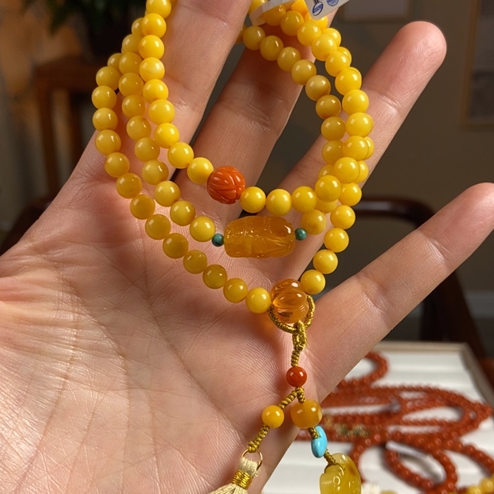琥珀手链未镶嵌蜜蜡手串5.
