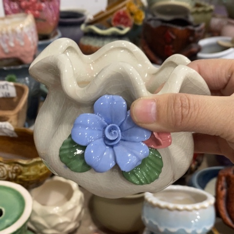 陶瓷捏花白色福袋1313313