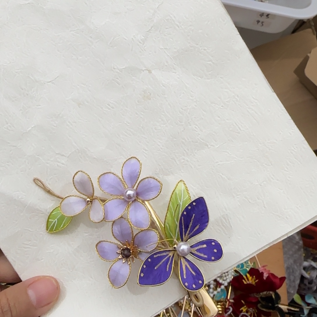 仿珍珠合金绒花现货