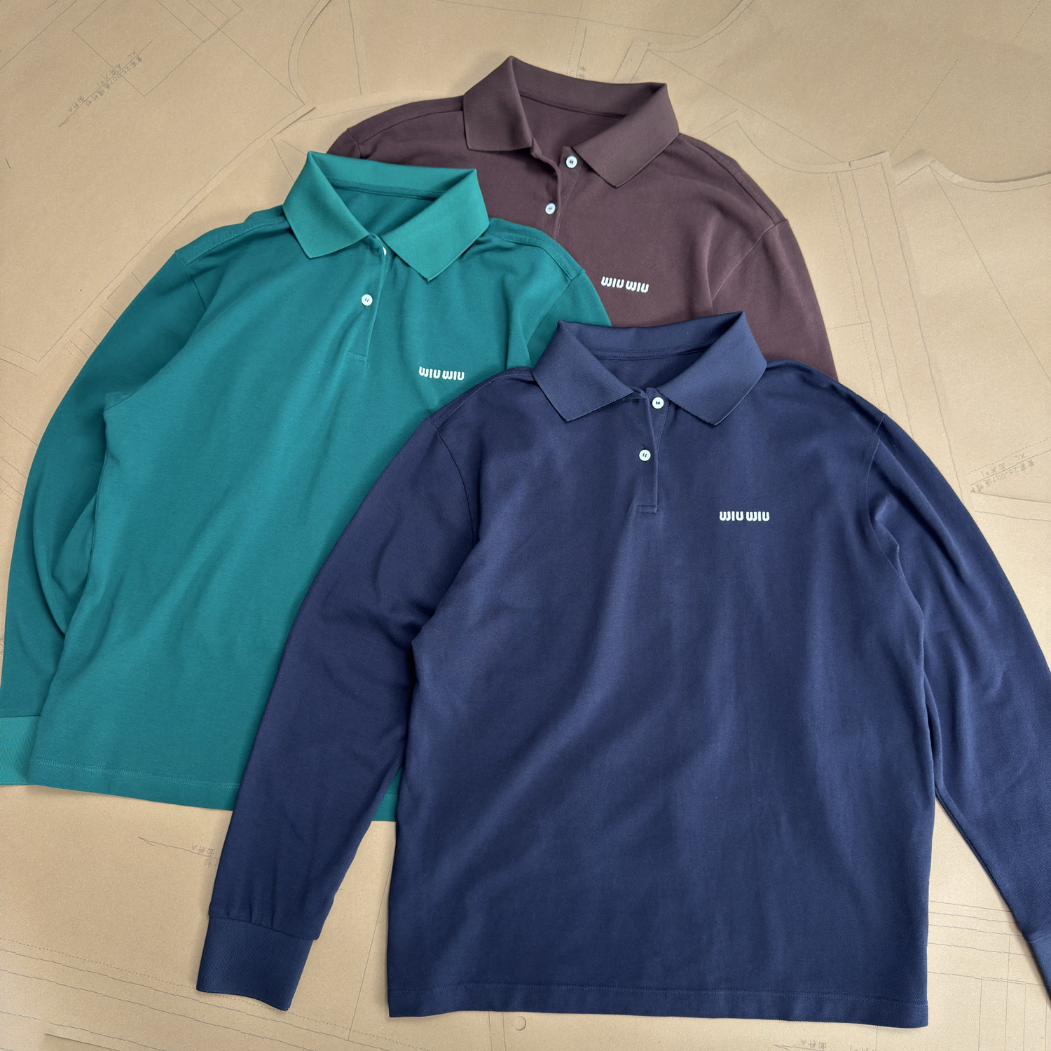 【mm 长袖POLO衫】男女同款 全棉polo老钱风字母