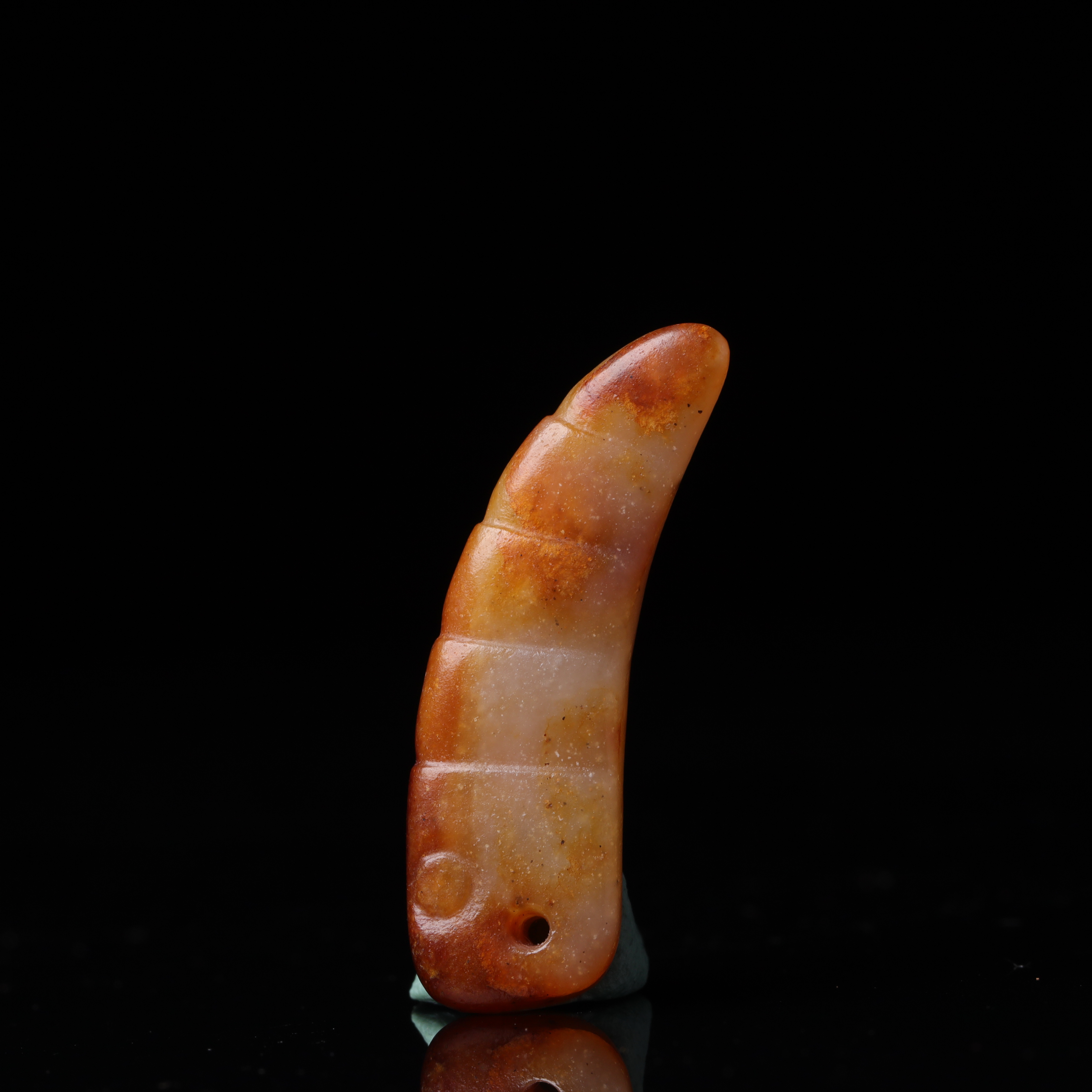 明代和田玉玉蚕花件-NX