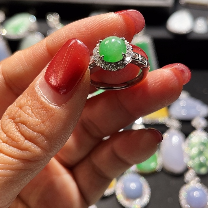 E***A翡翠银S925镶嵌颈饰