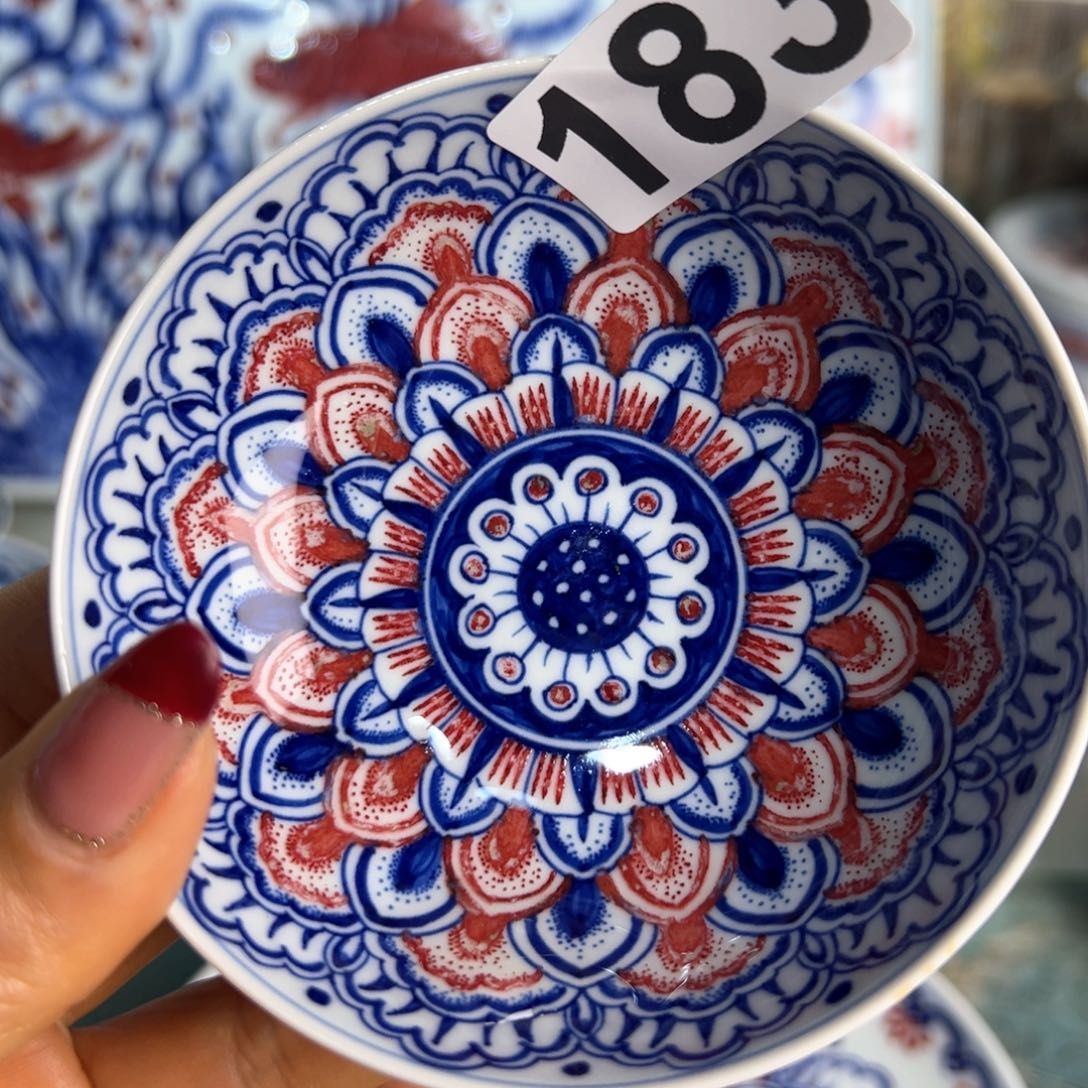杯青花釉里红原矿