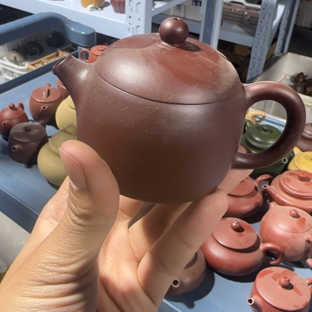 紫砂茶壶紫茄泥矮秦权