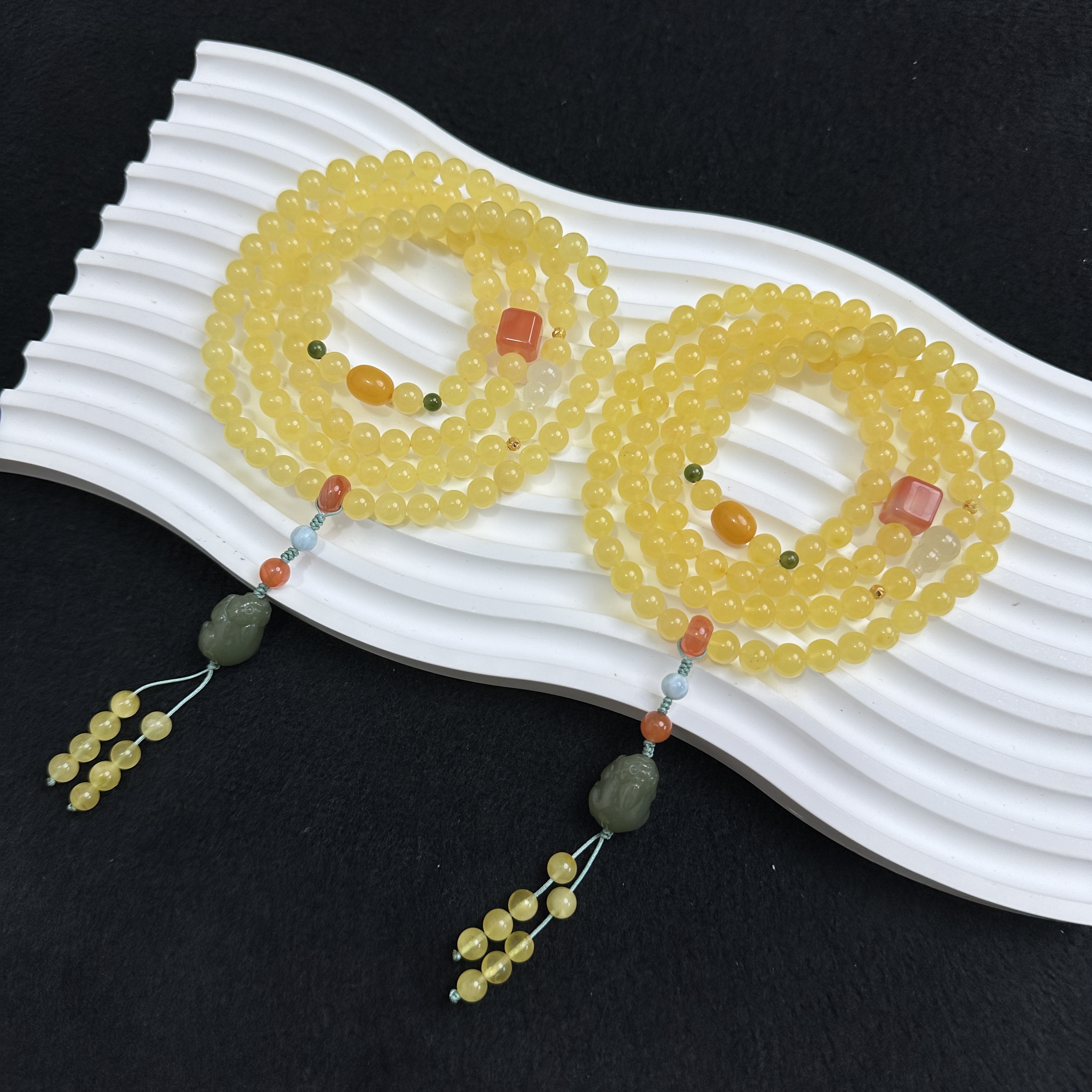 B18天然蜜蜡貔貅多圈手串7mm 多圈手串项链多用款 多样性发其一 