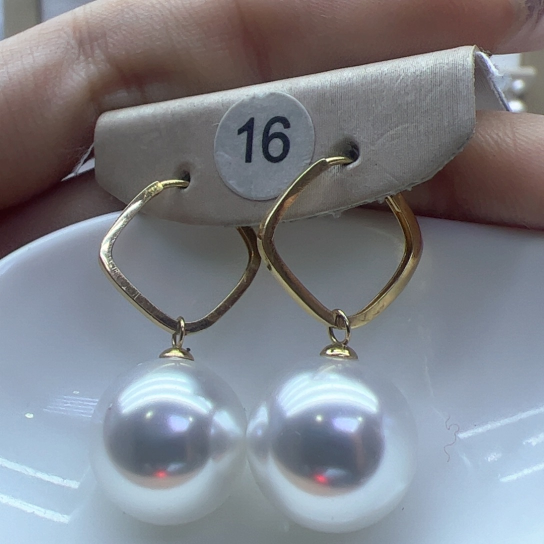 淡水珍珠耳饰18K金镶嵌