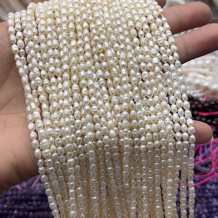 玛瑙/玉髓未镶嵌珠宝半成品一条3mm左右米珠珍珠