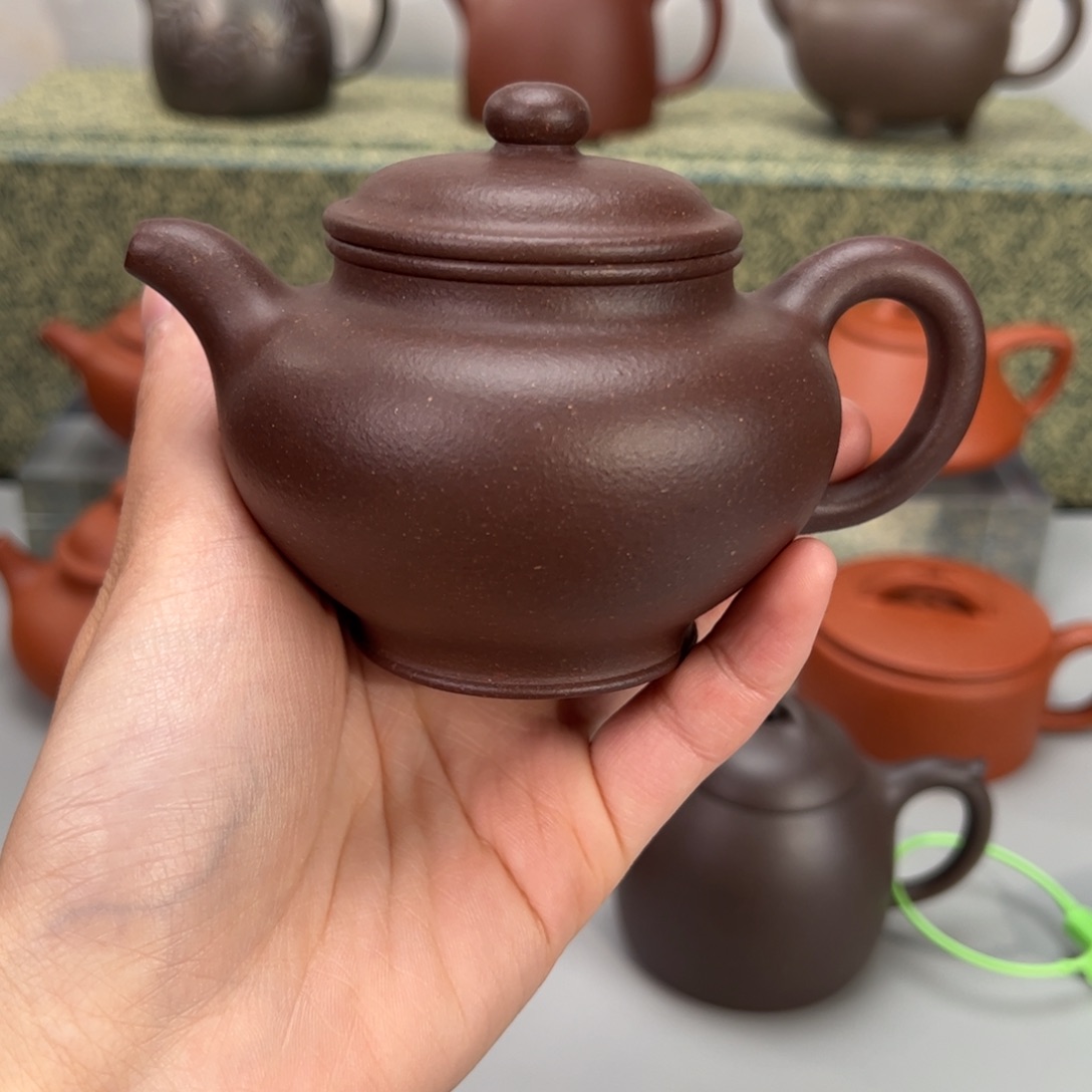 紫砂茶壶千禧紫泥掇只195c c