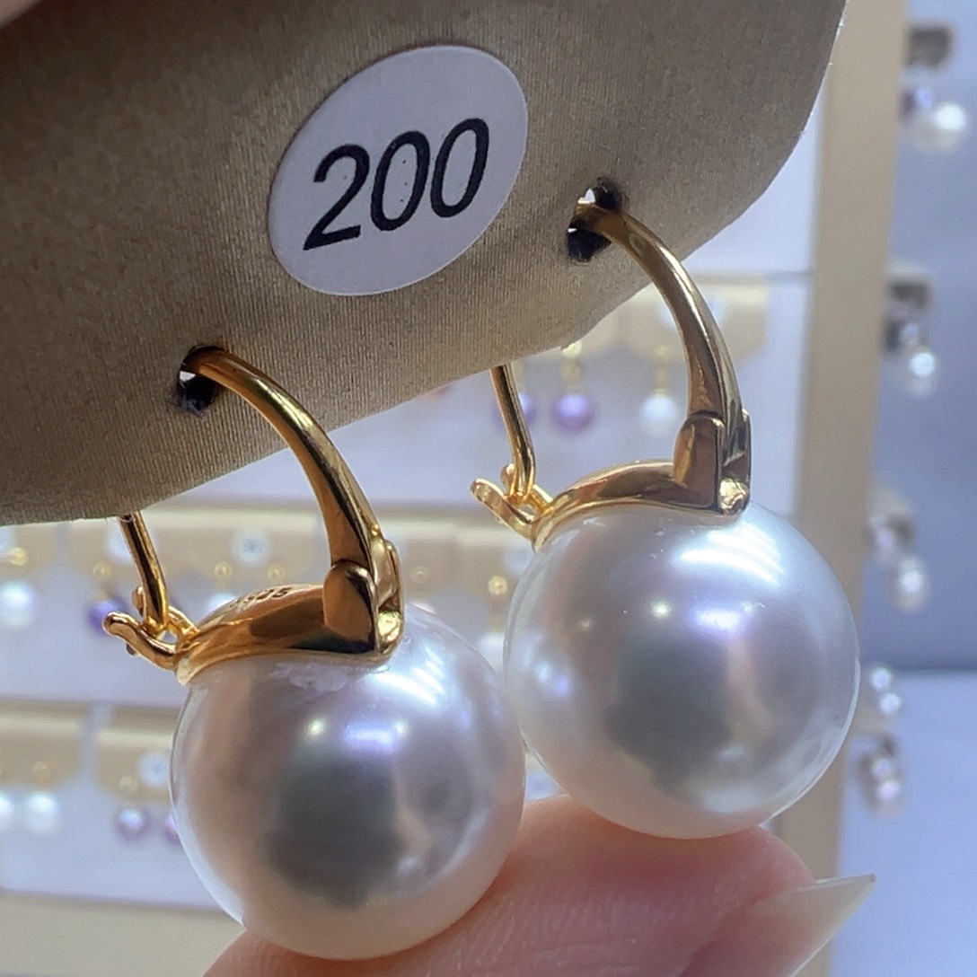 银S925镶嵌淡水珍珠耳饰