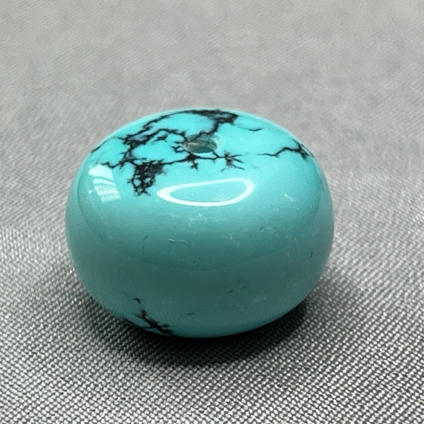 高瓷蓝老型鼓珠配珠散珠尺寸16.9*11.4mm重5.32克