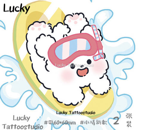 Lucky线条小狗数字油画diy填色手绘卡通丙烯油彩装饰画