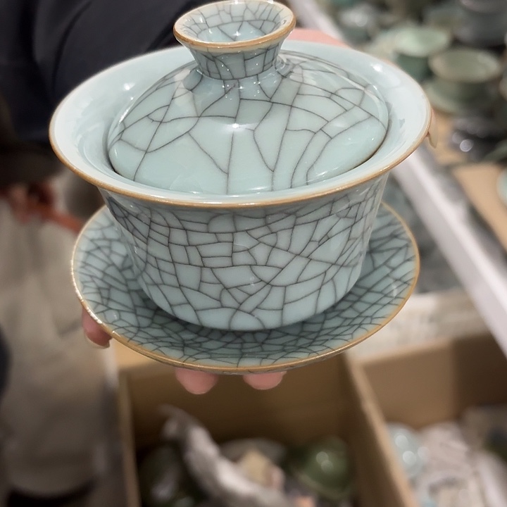 龙泉云间青瓷小米茶器