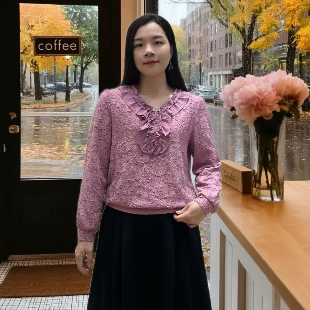 海百合蕾丝气质优雅上衣2791#