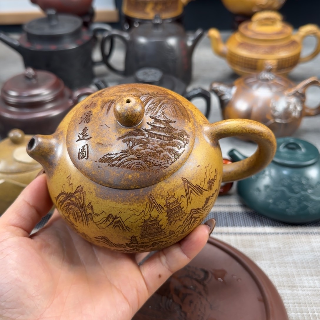 茶壶紫砂紫砂紫色紫砂