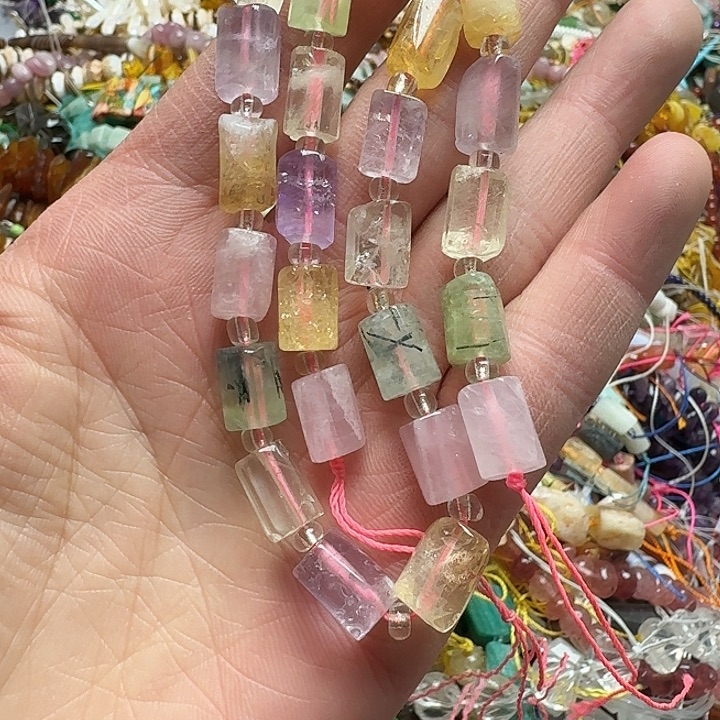 玛瑙/玉髓未镶嵌珠宝半成品一条8x12m多宝水晶