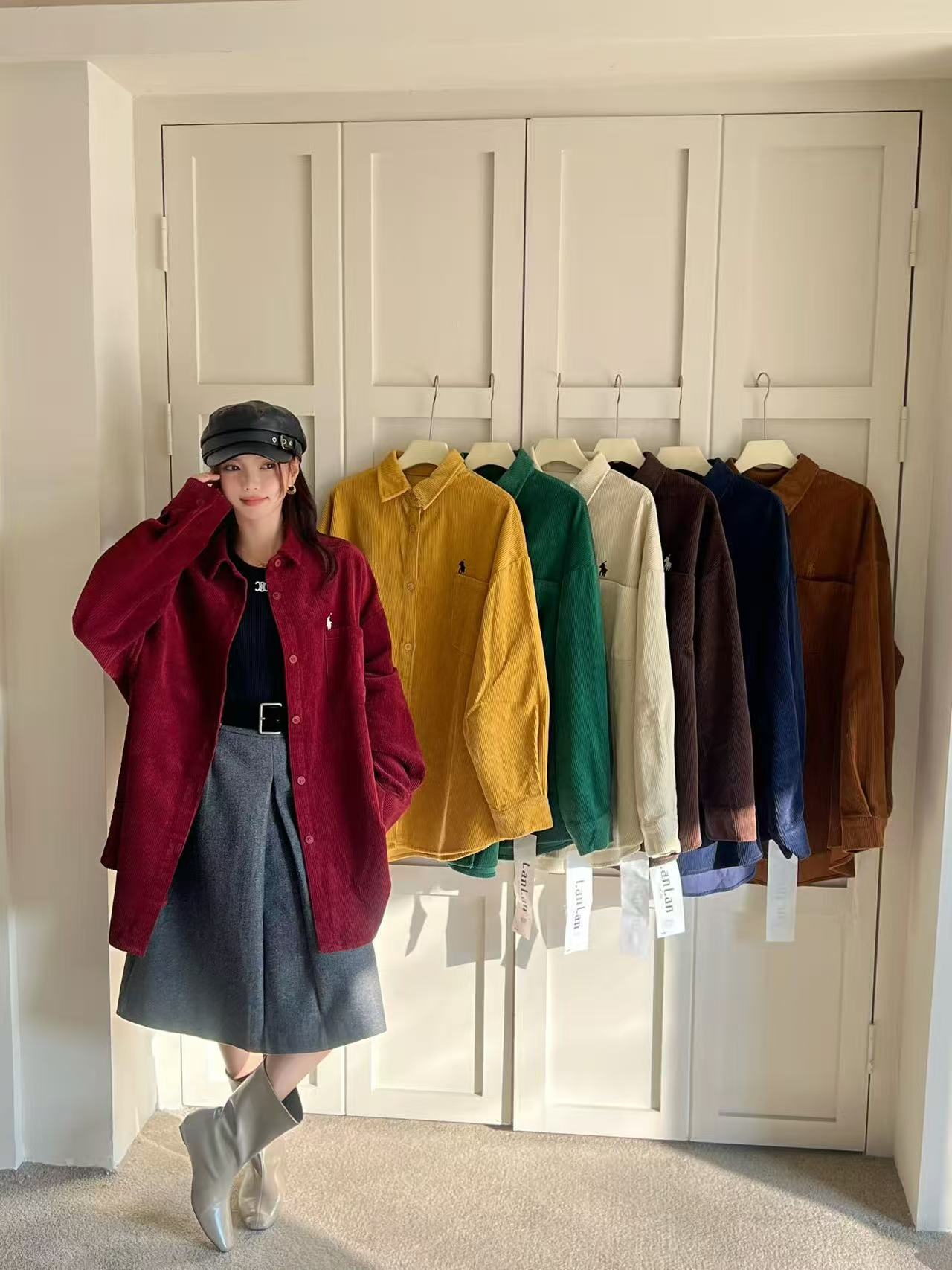 【灯芯绒衬衫】张丹丹外套女秋冬新款加厚设计感小众宽松慵懒风衬衣