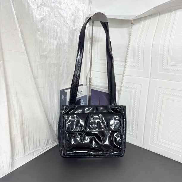 95新 Chanel/香奈儿 黑色中古漆皮单肩包