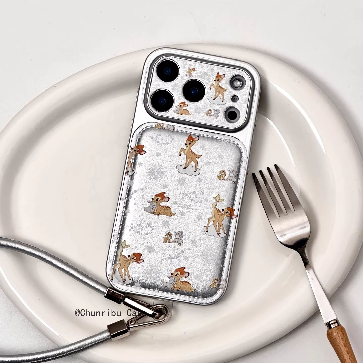 电镀大视窗满屏小鹿斑比桑普兔适用苹果17/16promax手机壳15/14