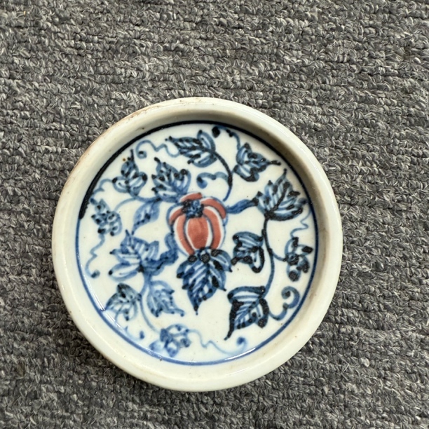 古陶瓷青花釉里红瓜果花卉盖置