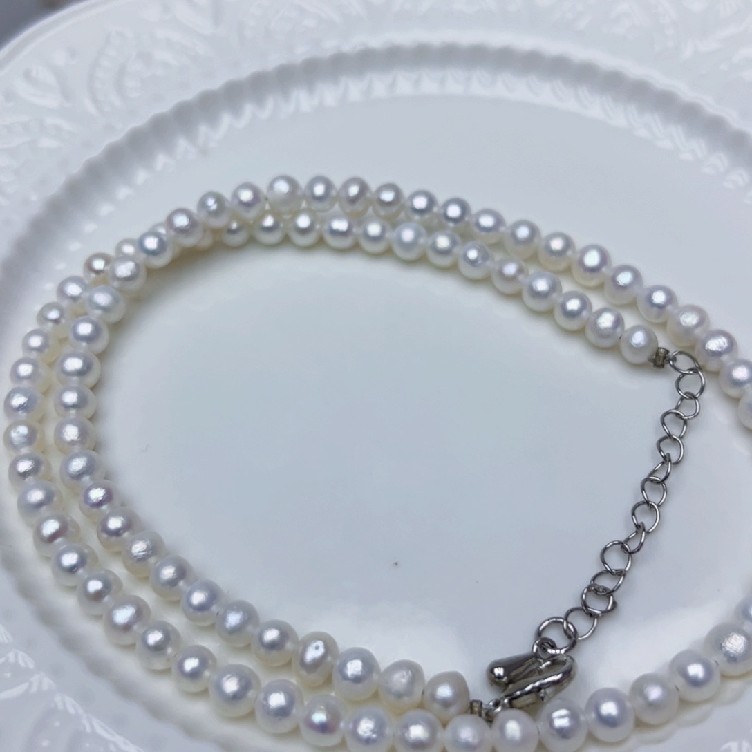 淡水珍珠颈饰银S925镶嵌