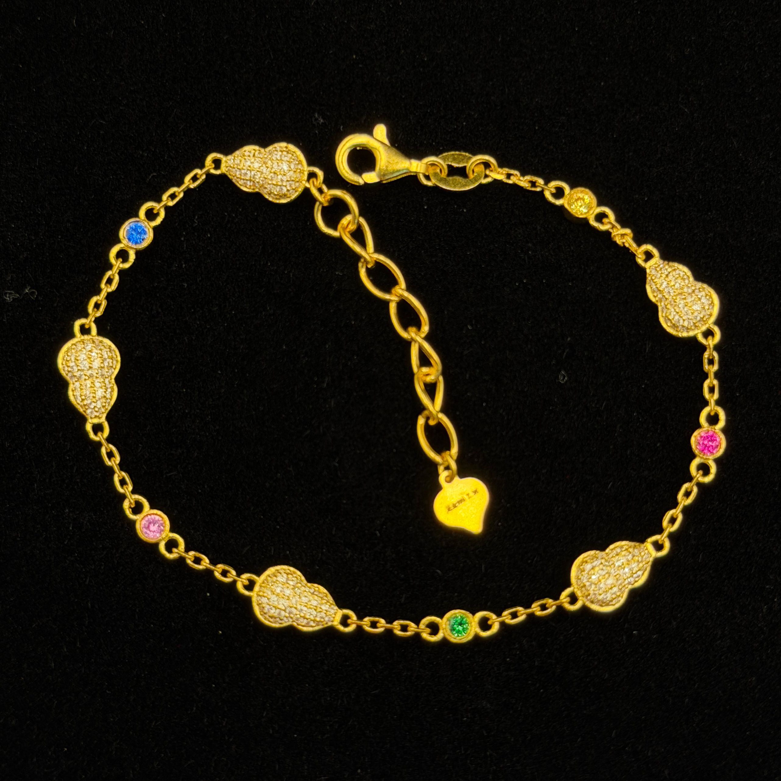  黄金足金999【】镶嵌款手链黄金首饰